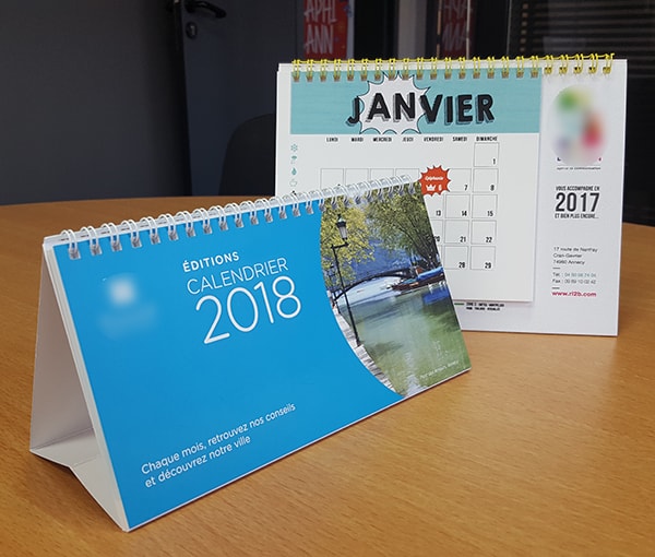 Calendrier personnalisé entreprise de bureau - chevalet